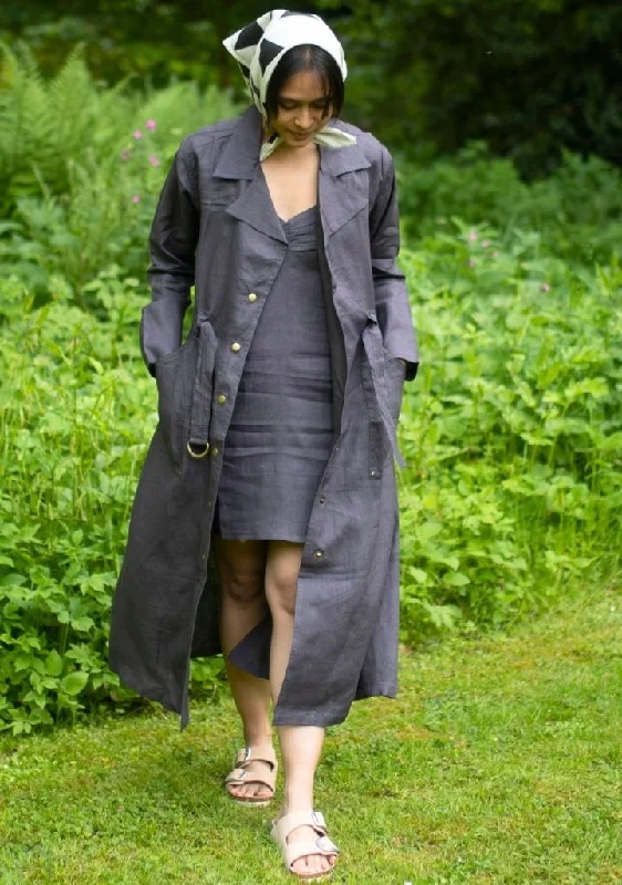 Summer Trench Coat Pockets Sleeves Lining