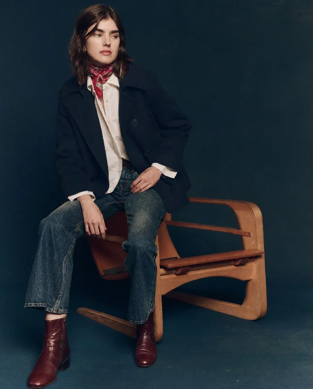 The Peacoat. -- Navy Bomber Jacket Denim Jacket Leather Jacket