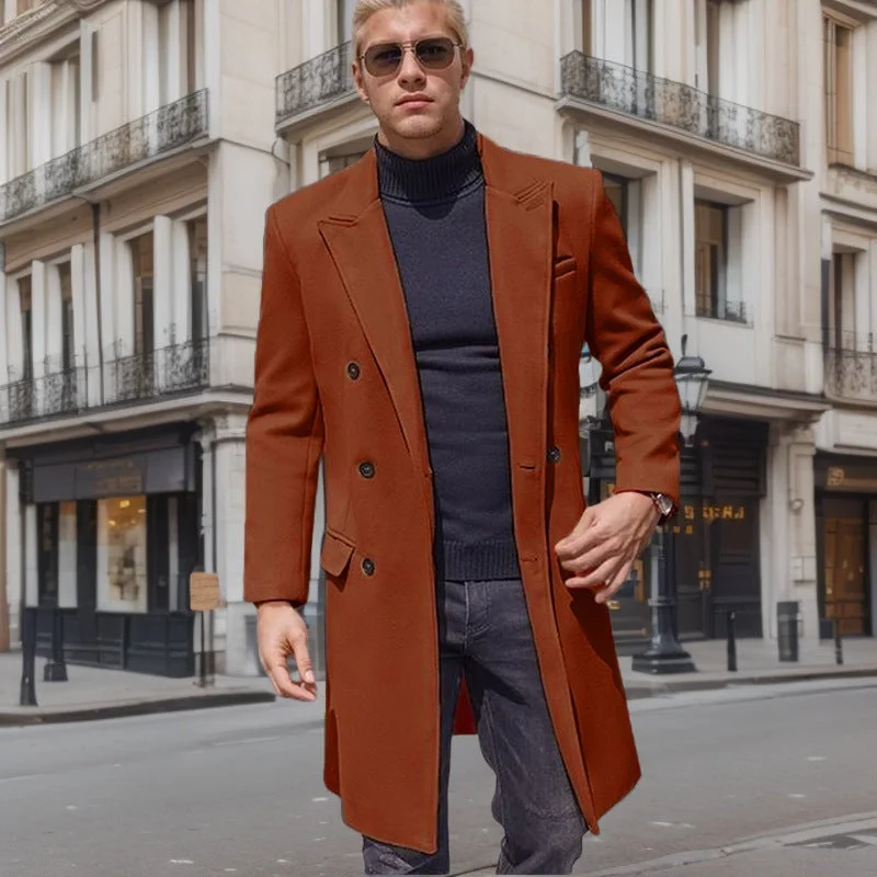 Thick Woollen Men's Large Coat, Plus Sizes Asymmetrical Diagonal princess