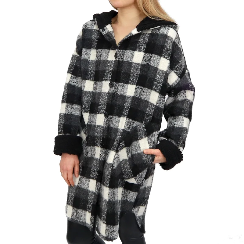Woven Hooded Coat Raincoat Turtleneck Coat Wrap Coat