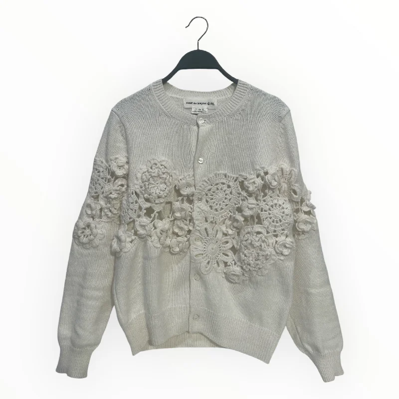 COMME des GARCONS GIRL/Cardigan/M/White/Acrylic/NK-N002 Tailored Straight A-Line