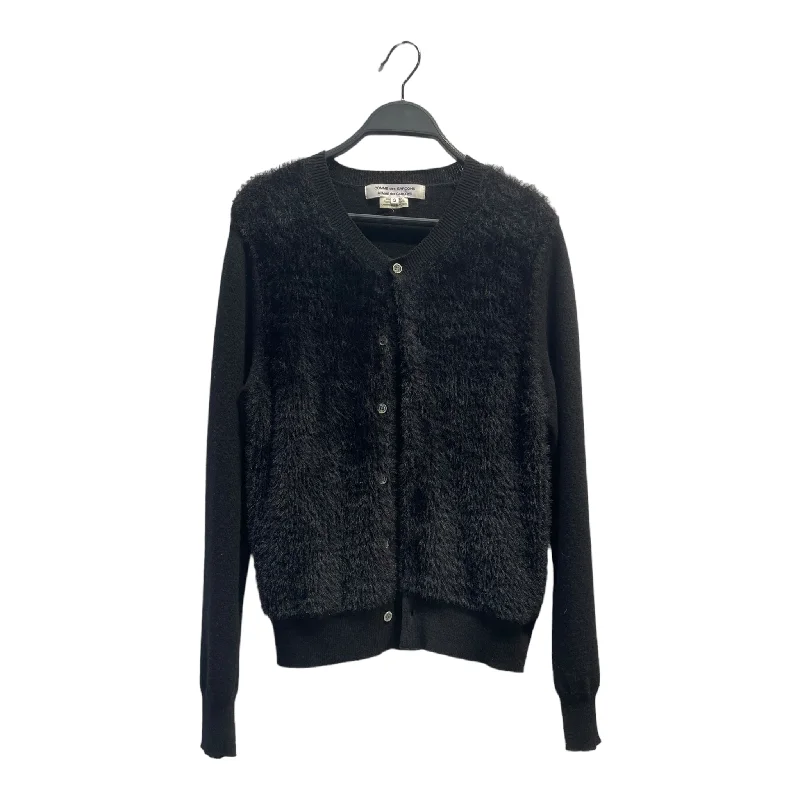 COMME des GARCONS/Cardigan/S/Wool/BLK/ Hooded Caped Shawl Collar