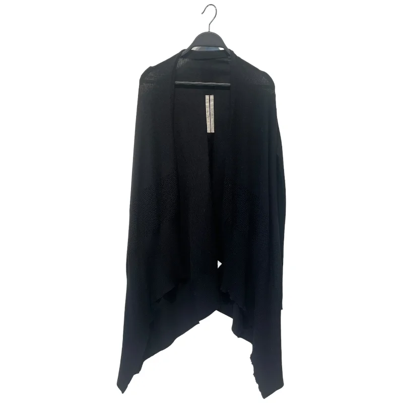 Rick Owens/Cardigan/XS/Cotton/BLK/ Mesh Blend Leather Blend Suede Blend