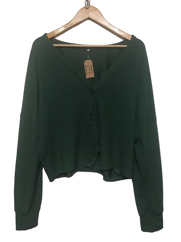 Emerald Knitted Cardigan (Size XXL) Toggled Drawstring Belted