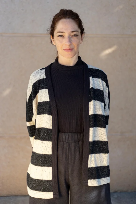 Knitted Cardigan Luise - Zebra Satin Blend Silk Blend Wool Blend