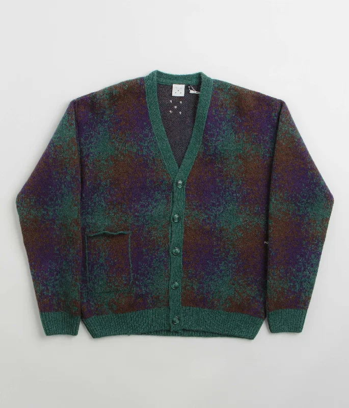 Pop Trading Company Knitted Cardigan - Multicolour / Multicolour Jersey Fabric Tulle Fabric Batik Fabric