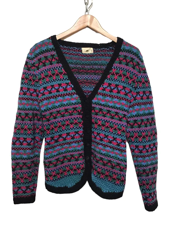 Sally Hale Wool Cardigan (Size M) Zippered Buttoned Snapped