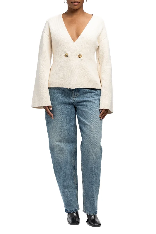 Tinley Cardigan in Soft White Beaded Cardigan Sequined Faux Fur