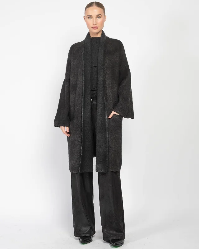 V Cardigan Sweater Spandex Blend Rayon Blend Denim Blend