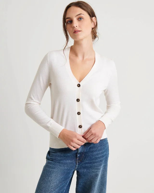 Long Sleeve Button Cardigan Houndstooth Herringbone Solid