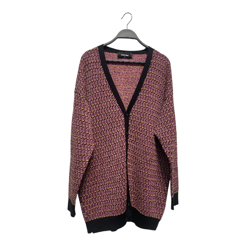 DSQUARED2/Cardigan/XS/All Over Print/Polyester/PNK/ Crew Neck V-Neck Turtle Neck