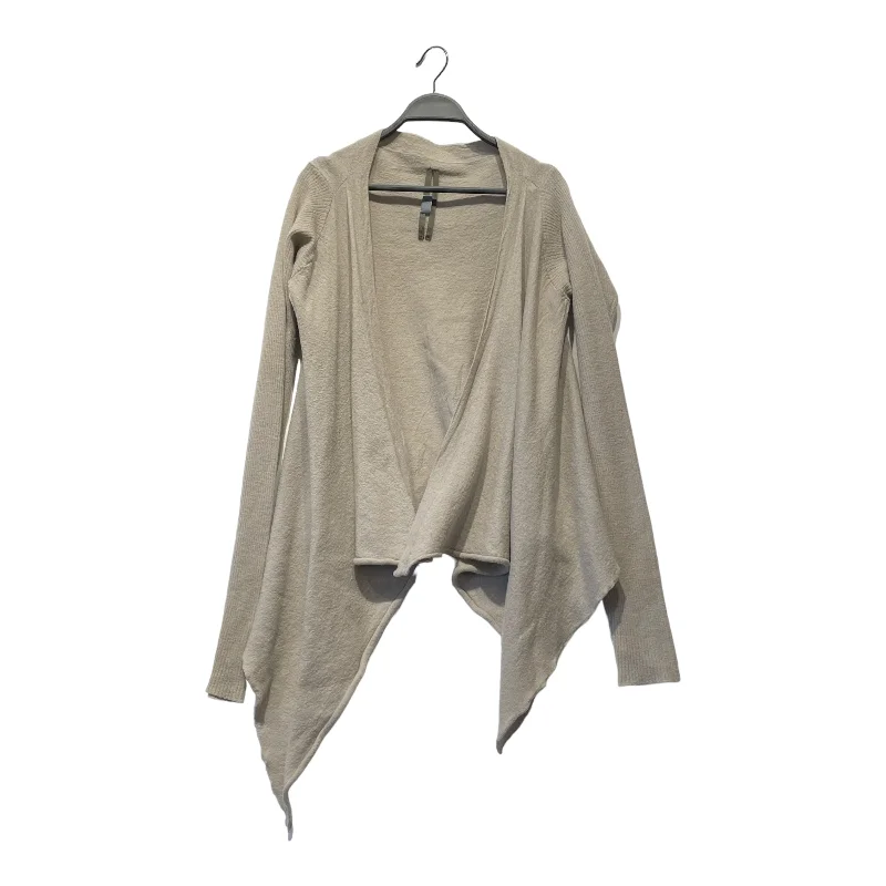 Rick Owens/Cardigan/M/Wool/KHK/DUSTULATOR 06 Denim Fabric Leather Fabric Suede Fabric