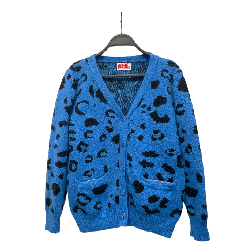 OPENING CEREMONY/Cardigan/M/Animal Pattern/Cotton/BLU/Leopard Print Terry Terry Cloth Terry Knit OPENING CEREMONY/Cardigan/M/Animal Pattern/Cotton/BLU/Leopard Print Terry Terry Cloth Terry Knit