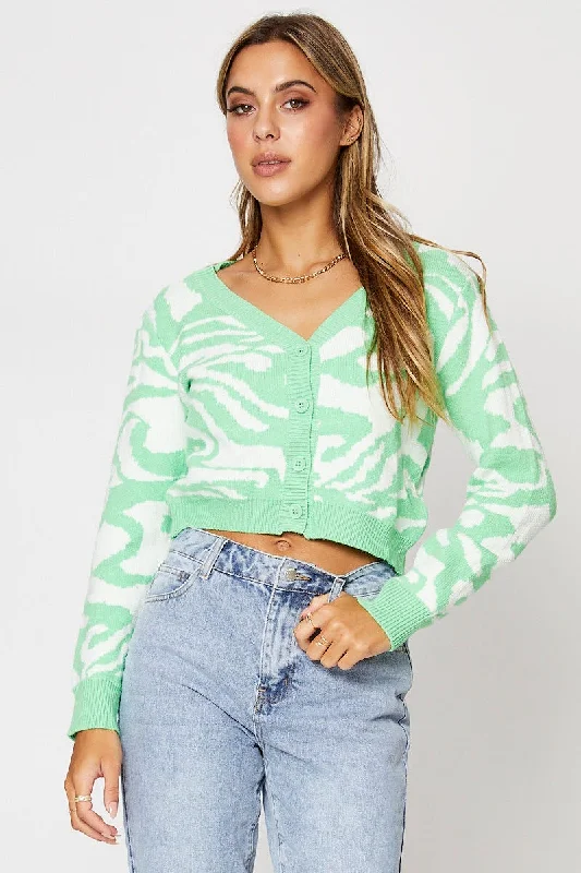 Abstract Print Knit Cardigan Long Sleeve Crop V-Neck Solid Color Striped Floral Print Abstract Print Knit Cardigan Long Sleeve Crop V-Neck Solid Color Striped Floral Print