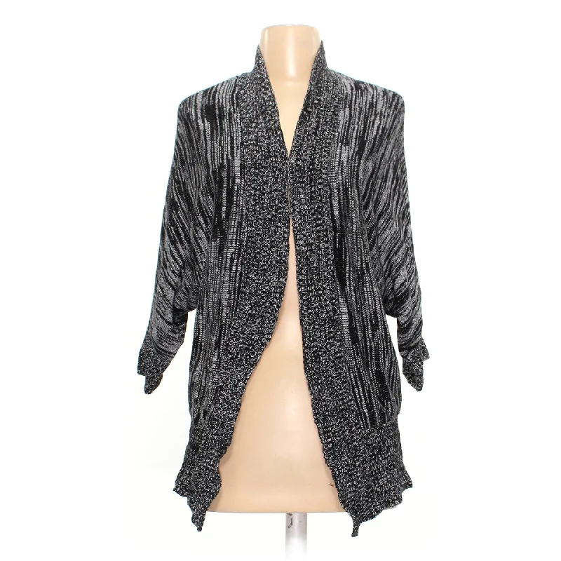 Ann Taylor Loft Grey Womens Cardigan Sz XS Transparent Opaque Sheer