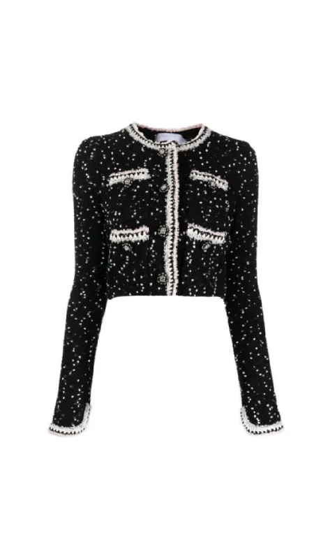 BLACK & WHITE KNIT CARDIGAN Faux Fur Fabric Real Fur Fabric Shearling Fabric