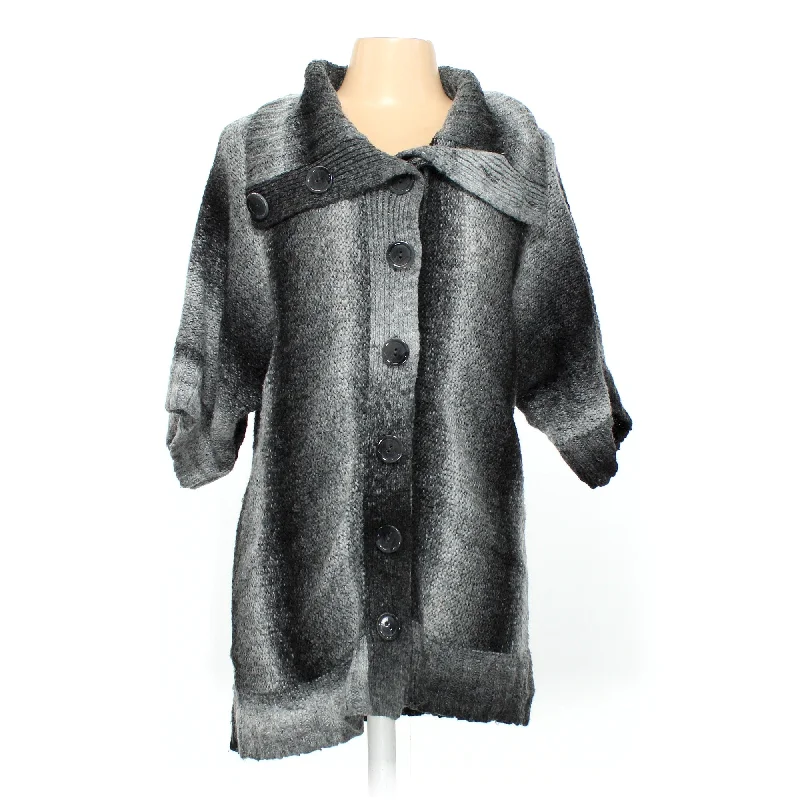 Carolyn Taylor Grey Womens Cardigan Sz L Layered Multi-layer Single Layer
