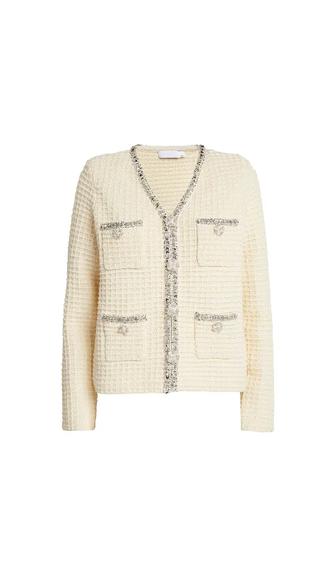 CREAM KNIT CARDIGAN Jersey Fabric Tulle Fabric Batik Fabric
