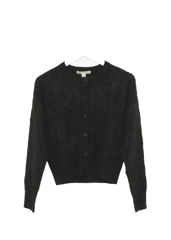 Embroidery Stitch Cardigan Print Jacquard Patchwork