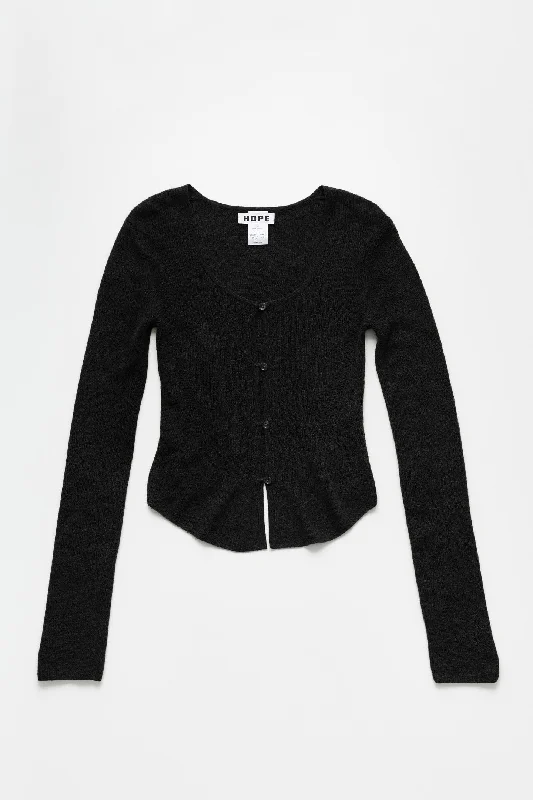 Fitted Cardigan Velvet Chenille Corduroy
