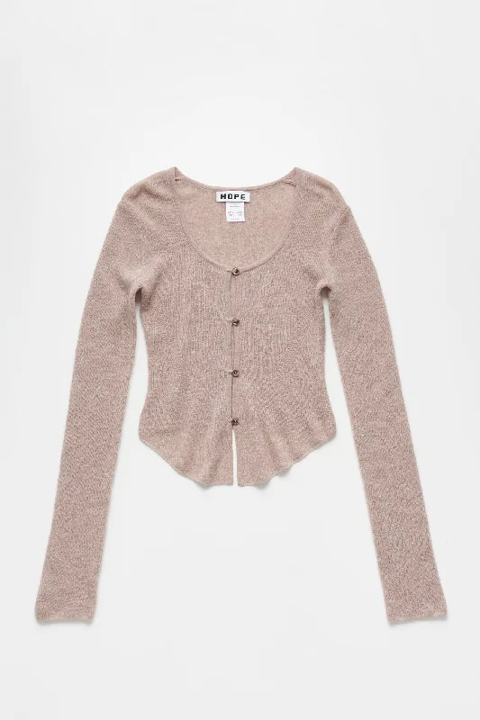 Fitted Cardigan Polka Dot Checkered Tartan