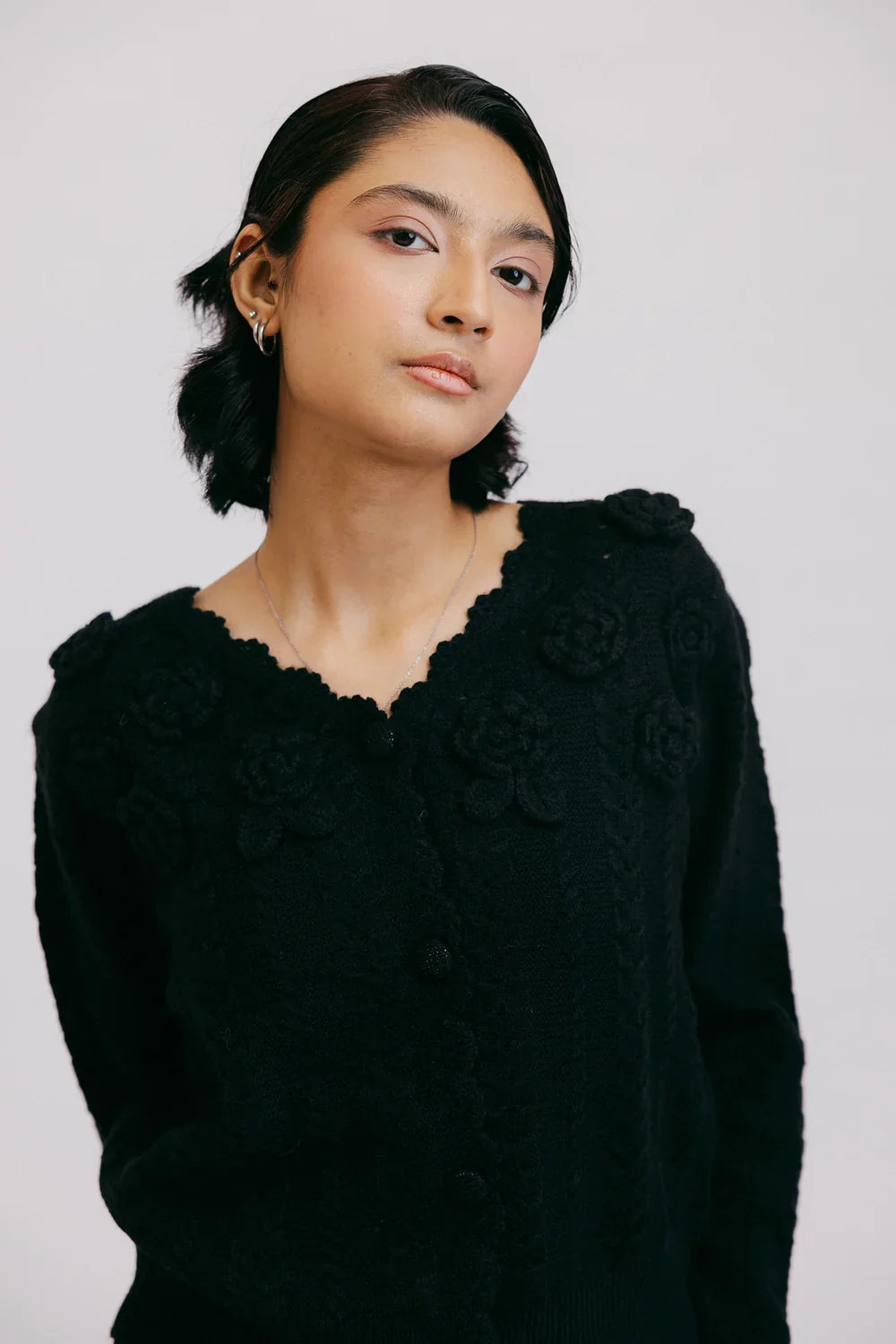 Full Sleeves V-Neck Cardigan Sweater Iron Safe Non-Iron Wrinkle Free