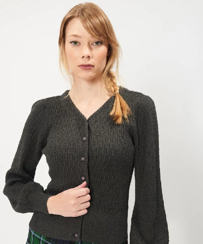 Johanna Cardigan Women Silk Blend Satin Velvet