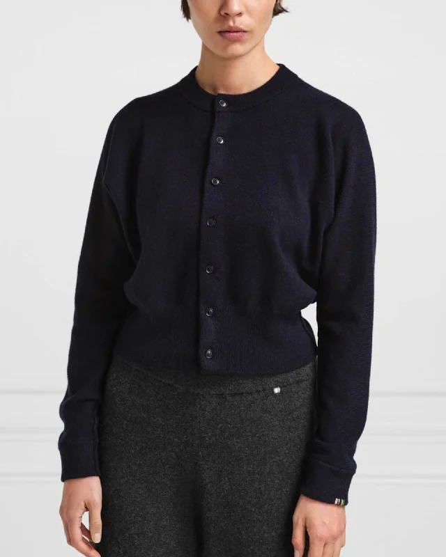 Blouson Cardigan Front Pockets Side Pockets Patch Pockets