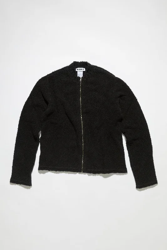 Zip-Up Cardigan Seamless Knitted Crochet